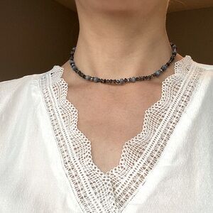 Swarovski crystal & blue gemstone necklace 🦋